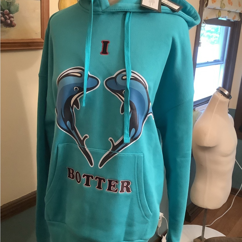 Botter Turquoise Organic Cotton Hoodie Men’s Medium NWT